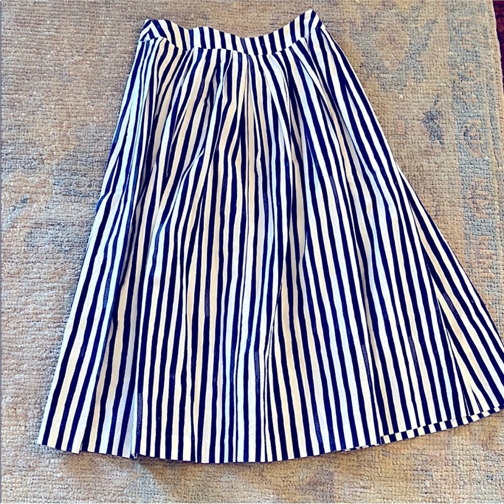 Koch White & Blue Midi Skirt